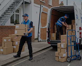 Van being loaded for distribution